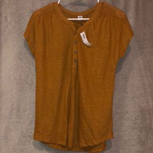 Old Navy Burnt Orange Buttoned Tee SZ: XS